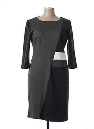 Rochie midi mâneci 3/4 mâneci 3/4 gri POUSSIERE D'ETOLE femeie