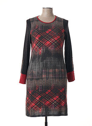 Rochie midi imprimeu fantezie mâneci lungi gri CHATELET femeie