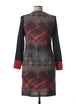 Rochie midi imprimeu fantezie mâneci lungi gri CHATELET femeie