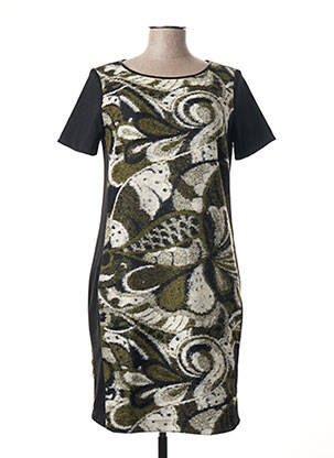Rochie midi imprimeu fantezie mâneci scurte verde LA FEE MARABOUTEE femeie