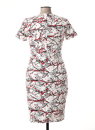 Rochie midi imprimeu fantezie mâneci scurte alb SMASHED LEMON femeie