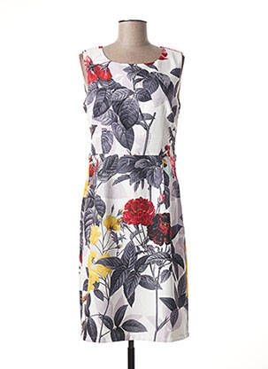 Rochie midi imprimeu fantezie fără mâneci alb SMASHED LEMON femeie