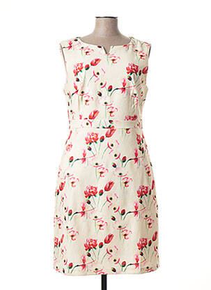 Rochie midi imprimeu floral fără mâneci galben SMASHED LEMON femeie