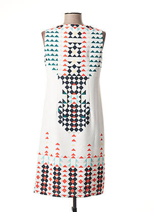 Rochie midi imprimeu fantezie fără mâneci alb SMASHED LEMON femeie