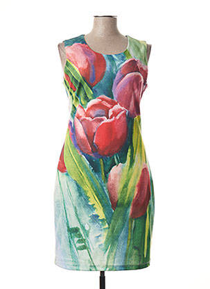 Rochie midi imprimeu floral fără mâneci roșu SMASHED LEMON femeie