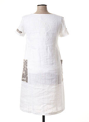 Rochie midi mâneci scurte mâneci scurte alb NINATI femeie