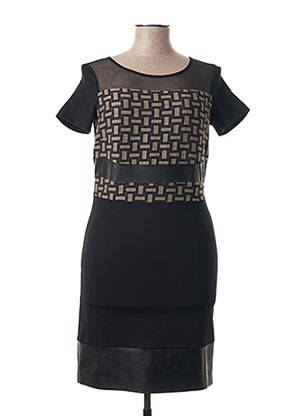 Rochie midi închidere cu fermoar la spate negru POUSSIERE D'ETOLE femeie