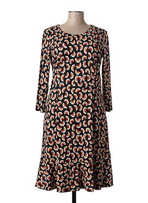 Rochie midi imprimeu floral mâneci lungi negru SANDWICH femeie