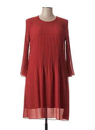 Rochie midi croială fluidă mâneci lungi portocalie SIGNE NATURE femeie