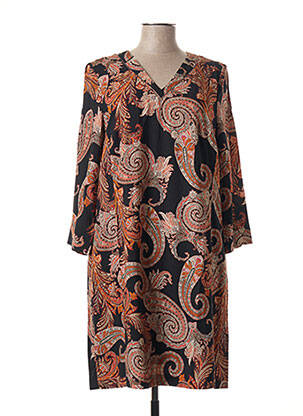 Rochie midi mâneci 3/4 mâneci 3/4 portocalie SIGNE NATURE femeie
