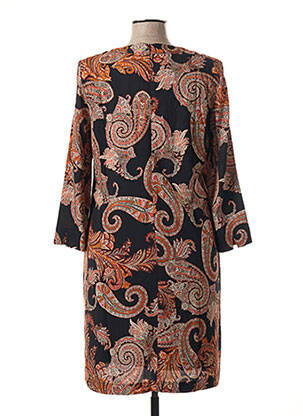 Rochie midi mâneci 3/4 mâneci 3/4 portocalie SIGNE NATURE femeie