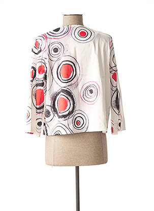 Jachete casual guler rotund alb ANIMAPOP femeie