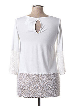 Top țesătură jersey mâneci lungi alb FRALY femeie