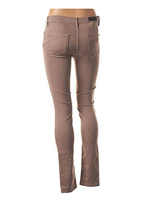 Pantalon broderie cu nituri talie joasă maro DENIM STUDIO femeie