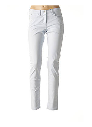 Pantalon broderie cu nituri talie joasă albastru SANDWICH femeie