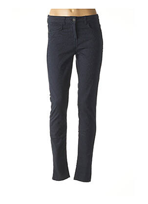 Pantalon broderie cu nituri talie joasă albastru SANDWICH femeie