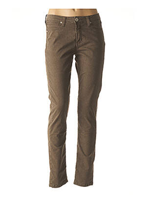Pantalon subțire talie joasă maro DENIM STUDIO femeie