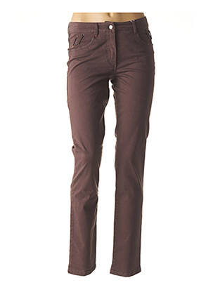 Pantalon croială dreaptă talie joasă violet FLEUR DE SEL femeie