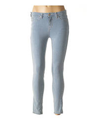 Pantalon broderie cu nituri talie joasă albastru DENIM STUDIO femme