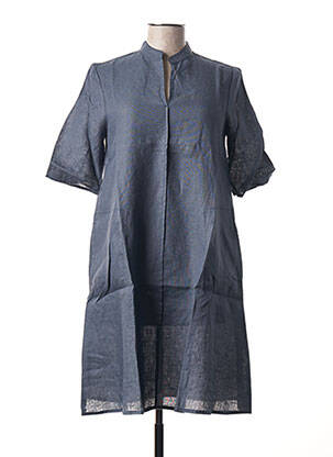 Rochie midi mâneci 3/4 mâneci 3/4 albastru 119 femeie