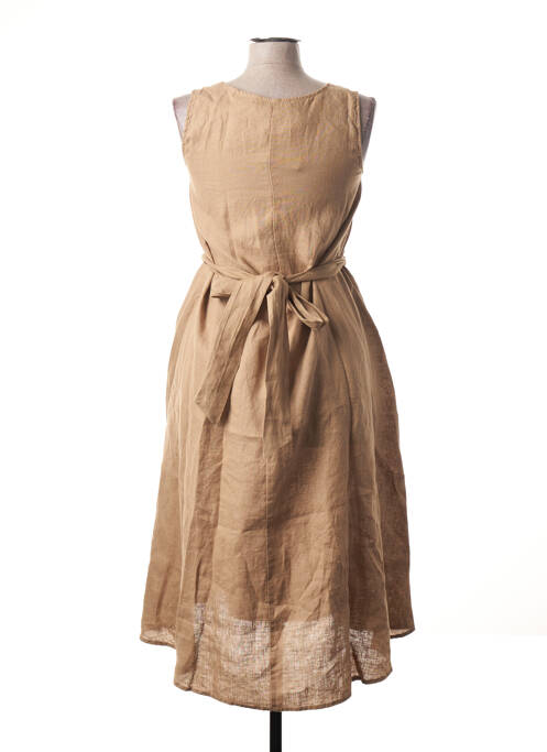 Rochie midi maro BLANC BOHEME femeie