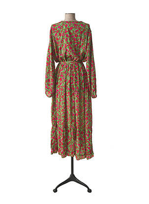 Rochie midi imprimeu floral mâneci lungi verde GOLD SILVER femeie