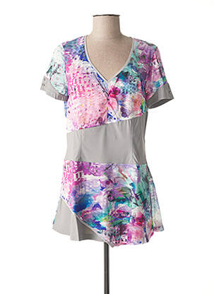 Tricou guler în v mâneci scurte violet PAUPORTÉ femeie