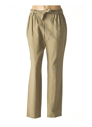 Pantalon drept țesătură crep verde PAUPORTÉ femeie