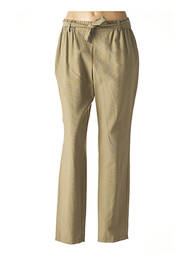 Pantalon drept țesătură crep verde PAUPORTÉ femme