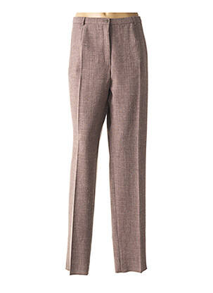 Pantalon drept talie cu cleme talie înaltă maro PAUPORTÉ femeie
