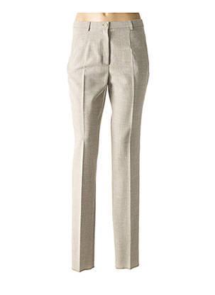 Pantalon drept talie cu cleme talie înaltă verde PAUPORTÉ femeie