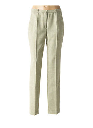 Pantalon drept talie cu cleme talie înaltă verde PAUPORTÉ femeie
