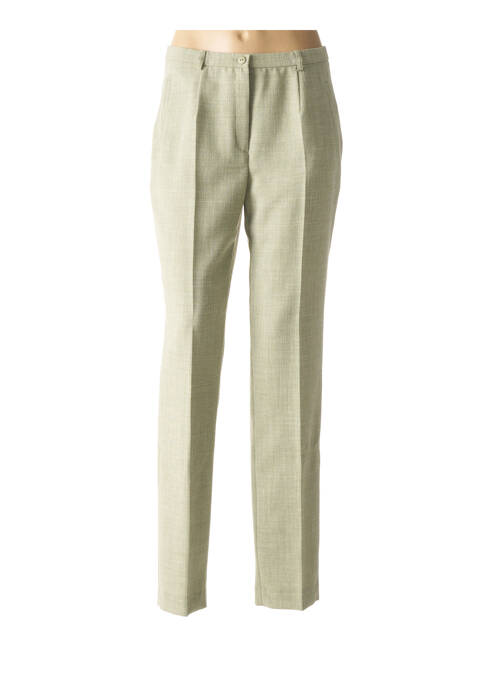 Pantalon drept talie cu cleme talie înaltă verde PAUPORTÉ femme