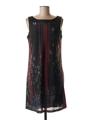 Rochie midi imprimeu floral fără mâneci negru LA FEE MARABOUTEE femeie