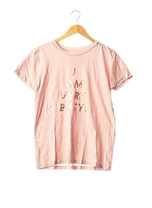 Tricou serigrafie mâneci scurte roz BAN.DO femeie