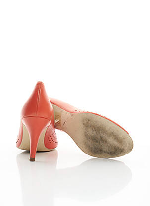 Pantofi cu toc material neted toc de 7 la 9 cm portocalie SESSUN femeie