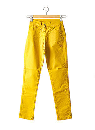 Pantalon drept elasticitate mărime normală galben MALOKA femeie