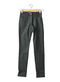 Pantalon drept închidere cu fermoar sub clapetă cu nasturi mărime normală verde PAUL BRIAL femme