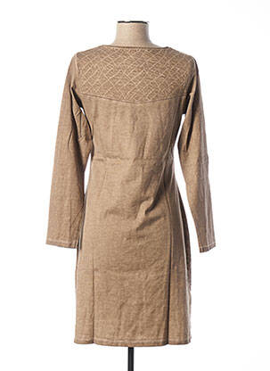 Rochie midi mâneci lungi mâneci lungi bej MALOKA femeie