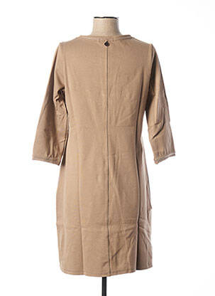Rochie midi mâneci 3/4 mâneci 3/4 bej MALOKA femeie