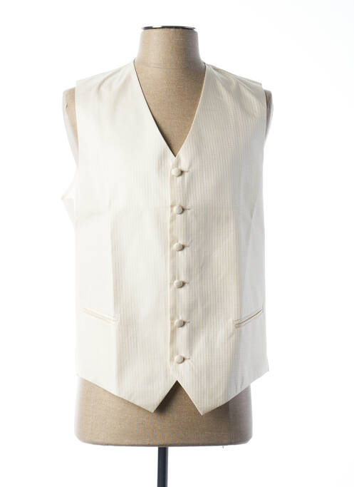 Vestă fără mâneci bi-materie bej TOUCHE FINALE homme