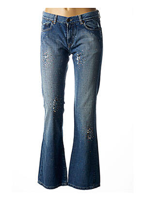 Blugi bootcut albastru purple and pink femeie