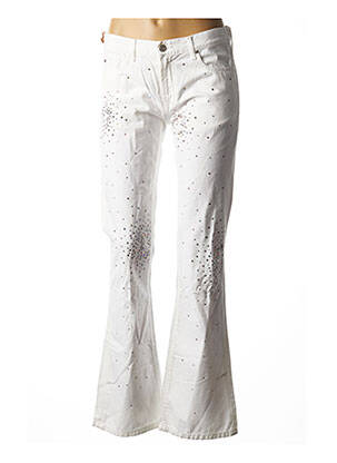 Blugi bootcut alb purple and pink femeie