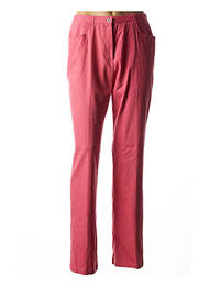Pantalon drept țesătură poplin roz FRANCOISE F femeie