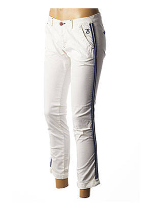 Pantalon 7/8 elasticitate talie joasă alb BARB'ONE femeie