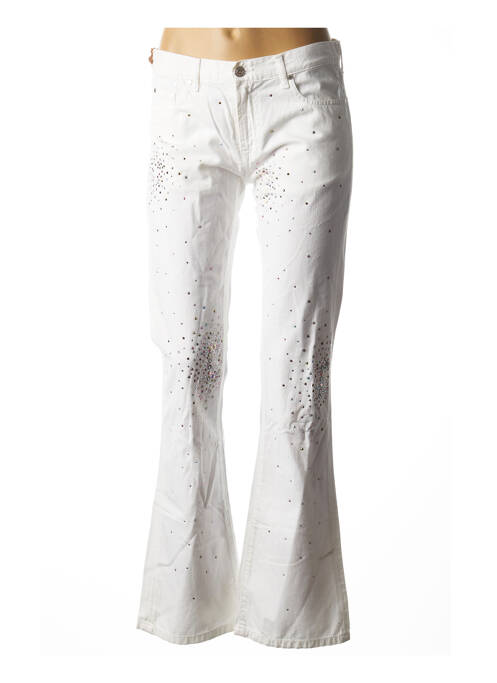 Blugi bootcut alb purple and pink femeie