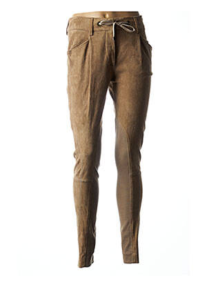 Pantalon slim talie înaltă talie înaltă bej GUNEX femeie