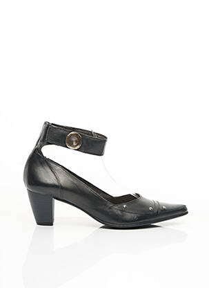 Pantofi cu toc țesătură satinată toc de 4 la 6 cm negru FIDJI femeie