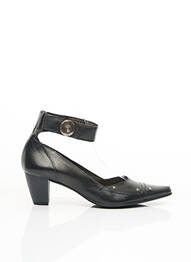 Pantofi cu toc țesătură satinată toc de 4 la 6 cm negru FIDJI femme
