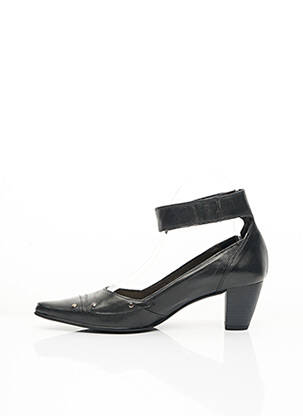 Pantofi cu toc țesătură satinată toc de 4 la 6 cm negru FIDJI femeie